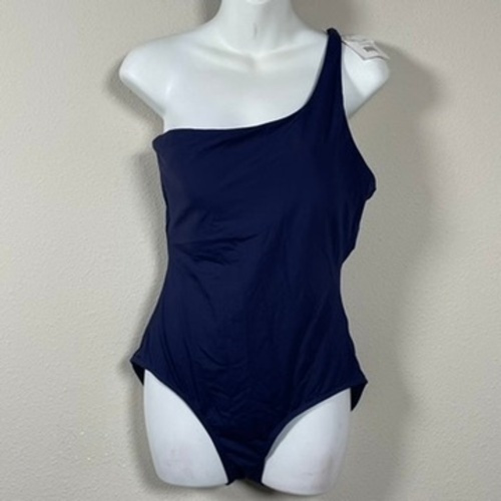 Andie Wyndwood One Piece Swimsuit Womens LT Navy Blue‎ One Shoulder NWT Nautical
